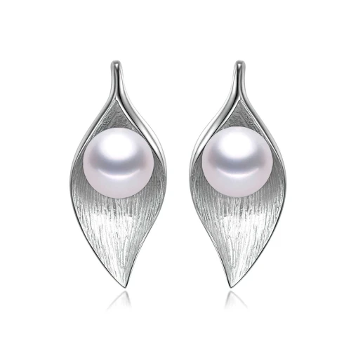 Oval Pink Freshwater Pearl Halo Pendant Necklace in 0.925 White Sterling Silver With Chain (MDS210238)