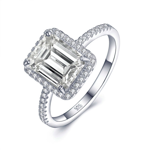 7/8 CTW Round Blue  Lab Created Cubic Zirconia  Blue White Gem Cluster Cocktail Ring in 0.925 White Sterling Silver (MDS230209)