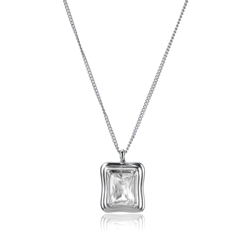 CTW Cushion Pink Lab Created Cubic Zirconia  Three-stone Cocktail Ring in 0.925 White Sterling Silver (MDS210209)