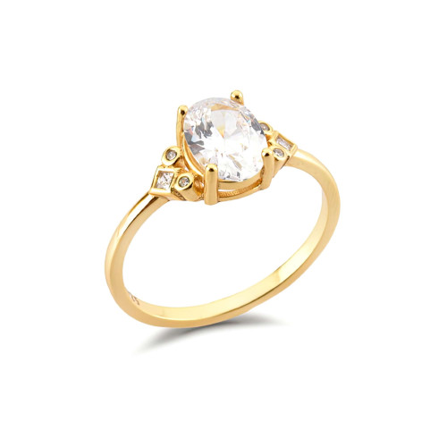 2 3/4 CTW Oval Blue Lab Created Cubic Zirconia  Solitaire with Accents Cocktail Ring in 0.925 Sterling Silver (MDS230119)