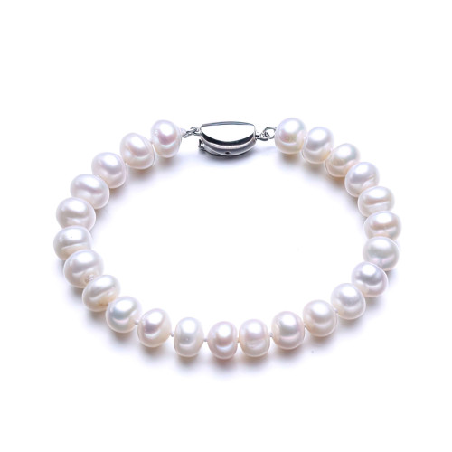 Pear Blue Freshwater Pearl Floral Cocktail Ring in 0.925 White Sterling Silver (MDS230130)