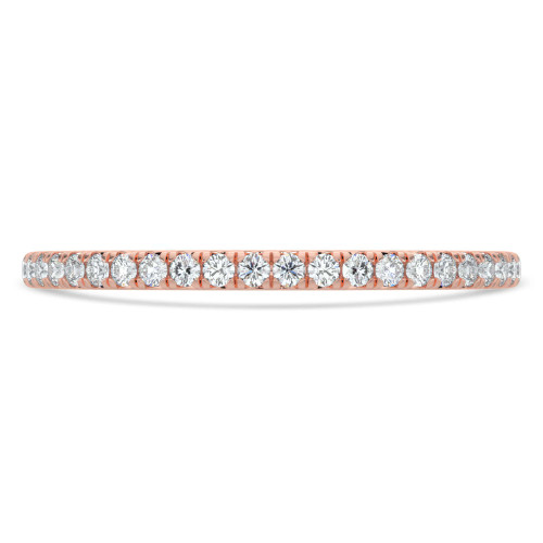 Round Lab Created Diamond 3/4 Way Semi-Eternity Wedding Band Ring in Rose Gold (MVSXB1090-R)