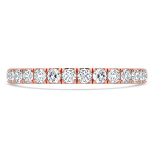 Round Lab Created Diamond 3/4 Way Semi-Eternity Wedding Band Ring in Rose Gold (MVSXB1092-R)