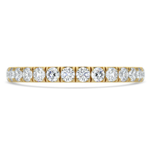 Round Lab Created Diamond 3/4 Way Semi-Eternity Wedding Band Ring in Yellow Gold (MVSXB1092-Y)