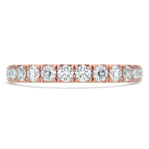 Round Lab Created Diamond 3/4 Way Semi-Eternity Wedding Band Ring in Rose Gold (MVSXB1093-R)