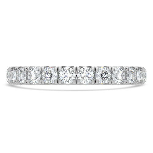 Round Lab Created Diamond 3/4 Way Semi-Eternity Wedding Band Ring in White Gold (MVSXB1093-W)