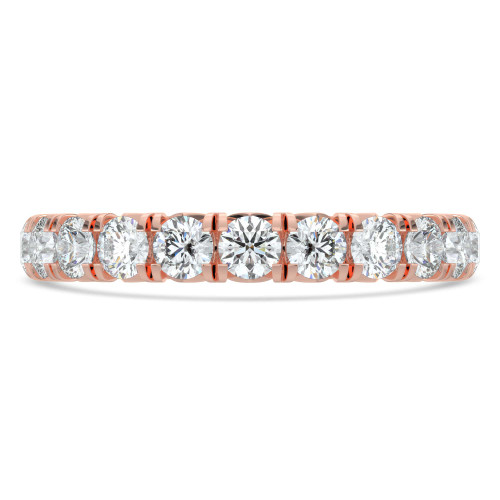 Round Lab Created Diamond 3/4 Way Semi-Eternity Wedding Band Ring in Rose Gold (MVSXB1094-R)