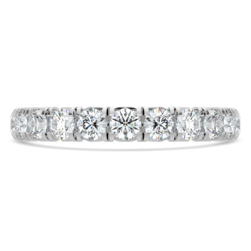 Round Lab Created Diamond 3/4 Way Semi-Eternity Wedding Band Ring in White Gold (MVSXB1094-W)