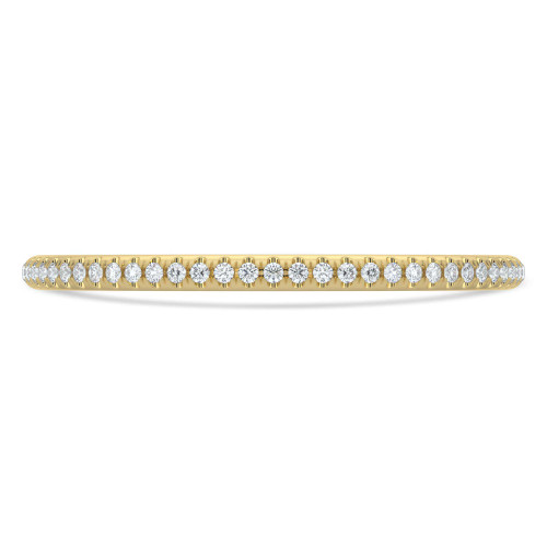 Round Lab Created Diamond Semi-Eternity Wedding Band Ring in Yellow Gold (MVSXB1112-Y)