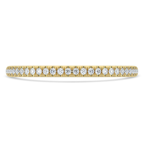 Round Lab Created Diamond Semi-Eternity Wedding Band Ring in Yellow Gold (MVSXB1131-Y)