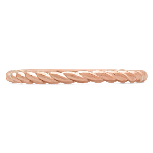 Braided Rope Classic Wedding Band Ring in 14K Rose Gold (MD180603)