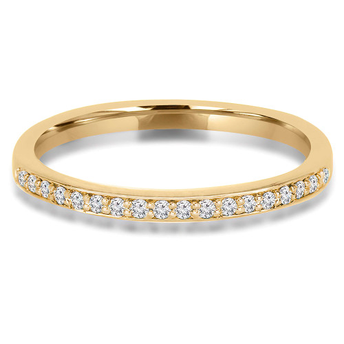 1/8 CTW Round Diamond Semi-Eternity Wedding Band Ring in 14K Yellow Gold (MDR130032)