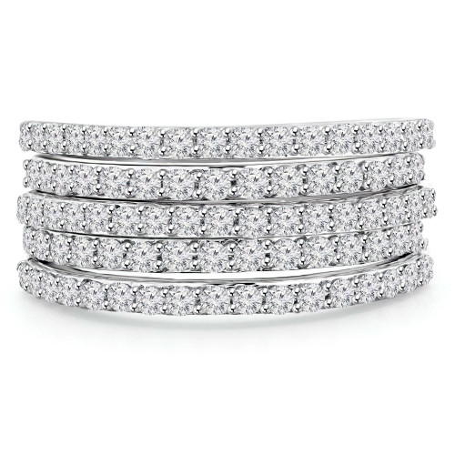 1 CTW Round Diamond Cocktail Ring in 14K White Gold (MDR150002)