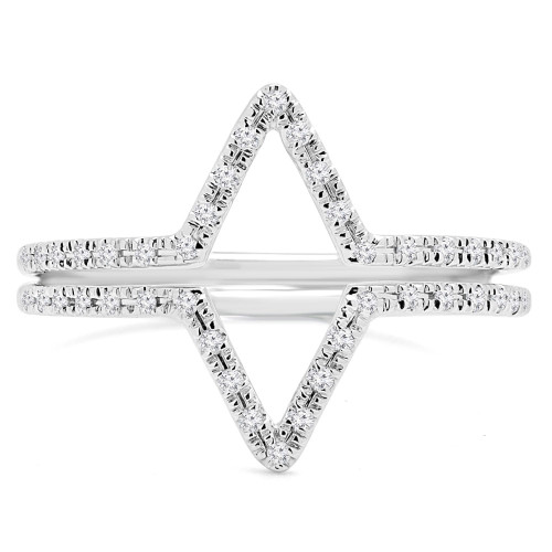 1/8 CTW Round Diamond Cocktail Ring in 14K White Gold (MDR170058)