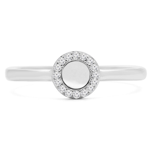 1/10 CTW Round Diamond Cocktail Ring in 14K White Gold (MDR170066)