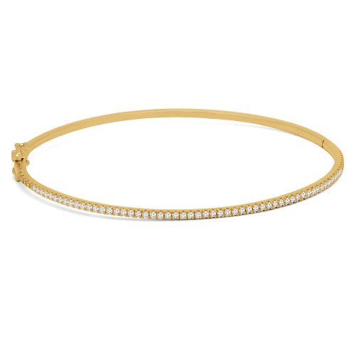 1/2 CTW Round Diamond Bangle Bracelet in 14K Yellow Gold (MDR170110)