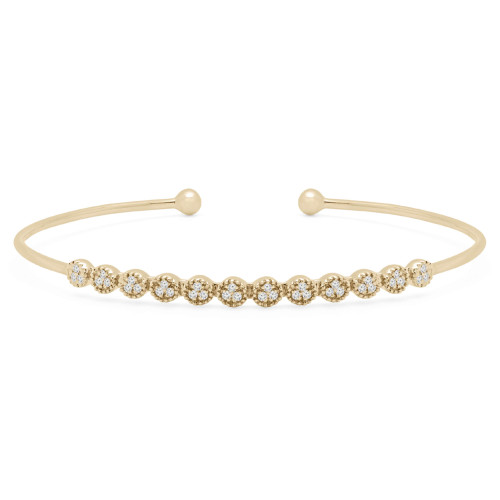 1/5 CTW Round Diamond Bangle Bracelet in 14K Yellow Gold (MDR170126)