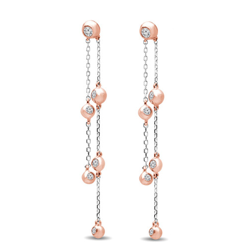 1/3 CTW Round Diamond Drop/Dangle Earrings in 14K Two-Tone Gold (MDR170150)