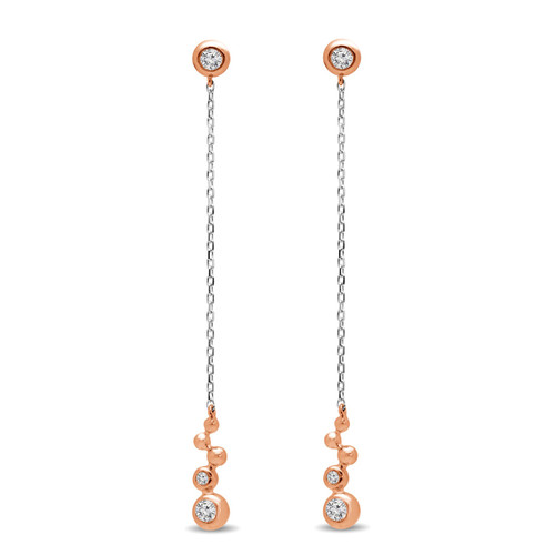1/4 CTW Round Diamond Drop/Dangle Earrings in 14K Two-Tone Gold (MDR170151)