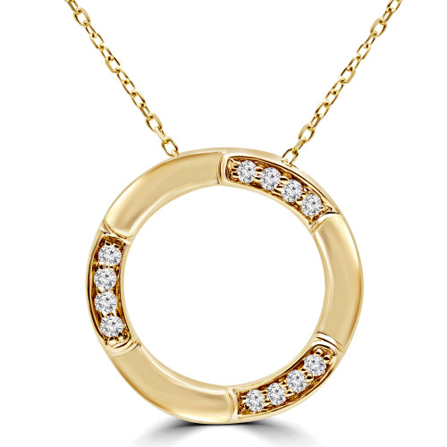 1/8 CTW Round Diamond Circle Necklace in 14K Yellow Gold (MDR170170)