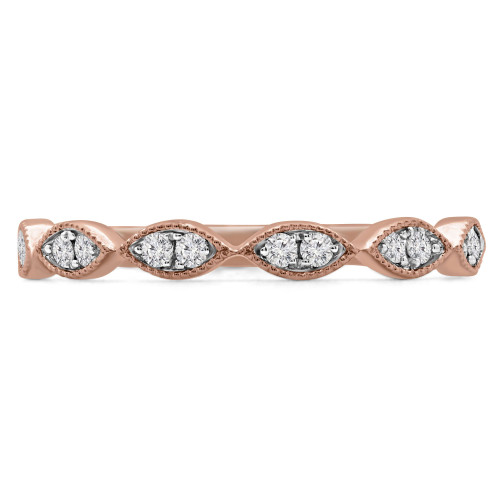 1/7 CTW Round Diamond Semi-Eternity Wedding Band Ring in 14K Rose Gold (MDR180040)
