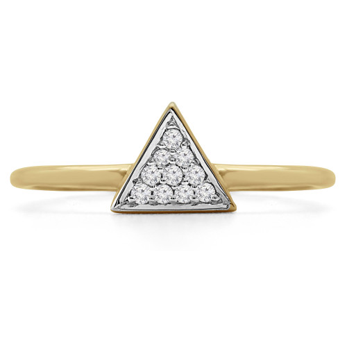 1/10 CTW Round Diamond Triangle Cluster Cocktail Ring in 14K Yellow Gold (MDR190052)