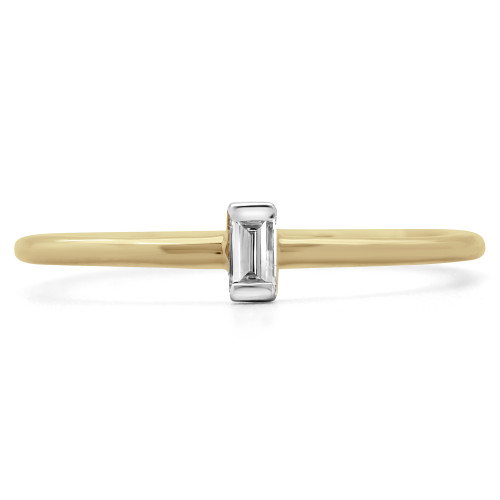 1/20 CT Baguette Diamond Promise Solitaire Engagement Ring in 14K Yellow Gold (MDR190080)