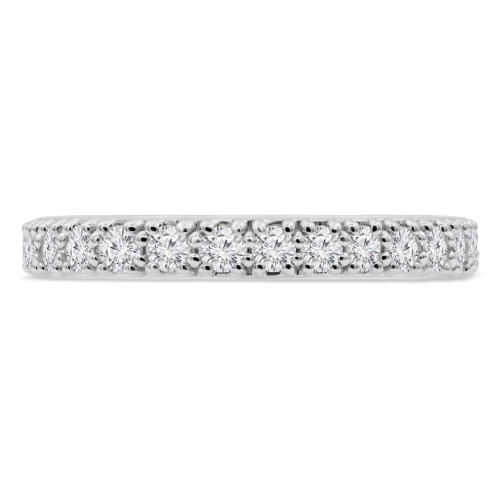 1/2 CTW Round Diamond Semi-Eternity Wedding Band Ring in 14K White Gold (MDR210005)