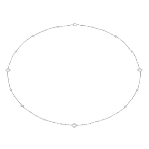 9/10 CTW Round Diamond Diamonds By the Yard Necklace in 14K White Gold (MDR210022)
