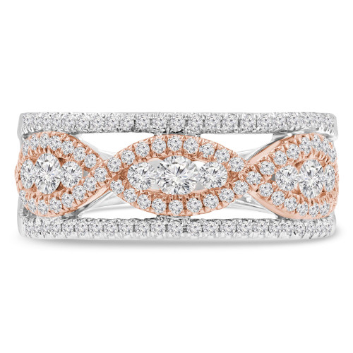 3/4 CTW Round Diamond Cocktail Ring in 14K Two-Tone Gold (MDR210139)