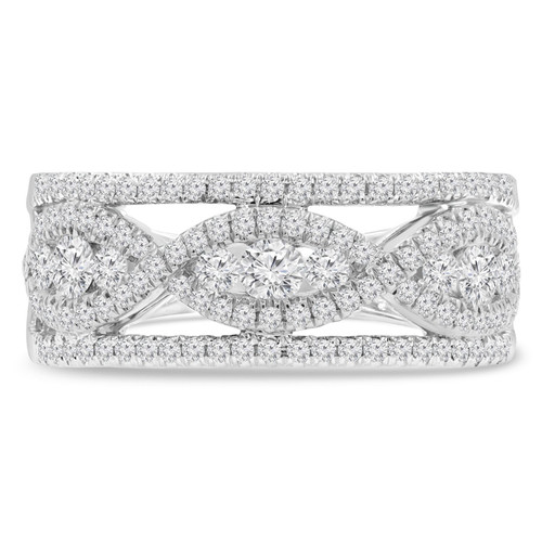 3/4 CTW Round Diamond Vintage Cocktail Ring in 14K White Gold (MDR210172)