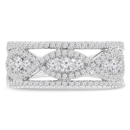 3/4 CTW Round Diamond Vintage Cocktail Ring in 14K White Gold (MDR210172)