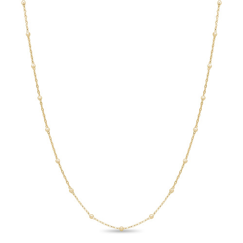 Beads by the Yard Beaded Chain Necklace in 14K Yellow Gold (MDR220249)