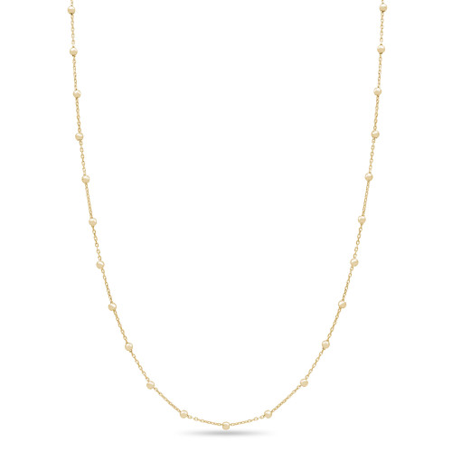 Beads by the Yard Beaded Chain Necklace in 14K Yellow Gold (MDR220250)
