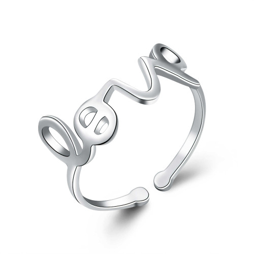Love Cocktail Ring in 0.925 White Sterling Silver (MDS170414)