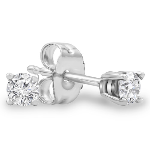 1/6 CTW Round Lab Created Diamond  4-Prong Solitaire Stud Earrings in 14K White Gold (PROMODIASTUDS)