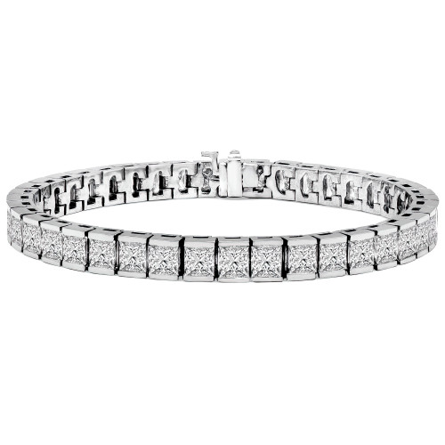 6 1/10 CTW Princess Diamond Tennis Bracelet in 14K White Gold (MD180230)
