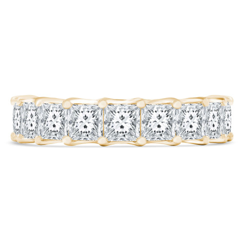Lab Created 5 1/4 to 6 1/2 CTW Full Eternity Princess Diamond Anniversary Wedding Band Ring in Yellow Gold (MVSAR0012-Y)