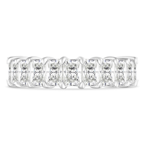Lab Created 3 7/8 to 5 CTW Full Eternity Radiant Diamond Anniversary Wedding Band Ring in White Gold (MVSAR0020-W)