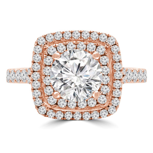 Round Diamond Halo Engagement Ring in Rose Gold (MVS0241-R)