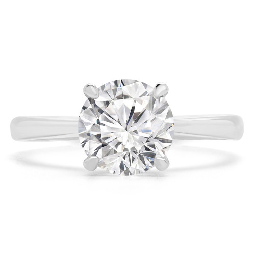 Round Lab Created Diamond Solitaire Engagement Ring in White Gold (MVSLG0012-W)