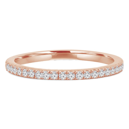 1/4 CTW Round Diamond Semi-Eternity Wedding Band Ring in 14K Rose Gold (MD160275)