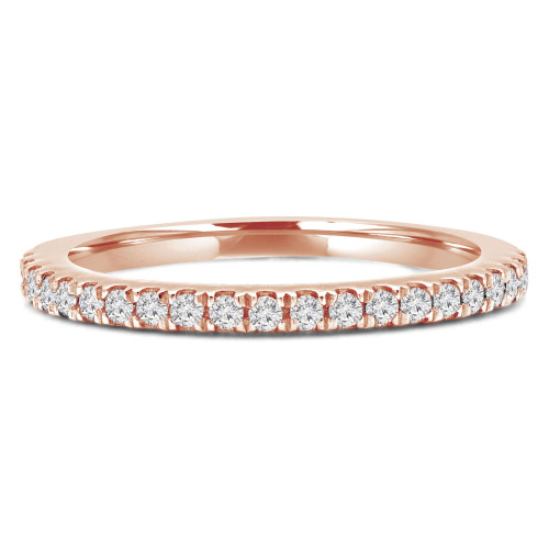 1/4 CTW Round Diamond Semi-Eternity Wedding Band Ring in 14K Rose Gold (MD160276)