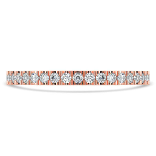 1/4 CTW Round Diamond Semi-Eternity Wedding Band Ring in 14K Rose Gold (MD160276)