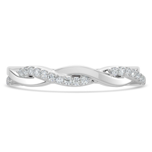 1/5 CTW Round Diamond Semi-Eternity Wedding Band Ring in 14K White Gold (MD160308)