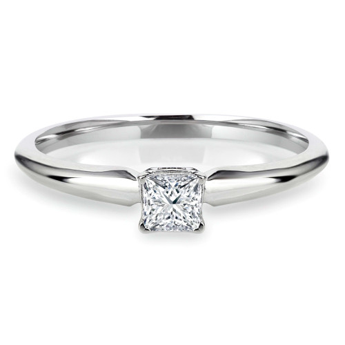 1/5 CT Princess Diamond Solitaire Engagement Ring in 10K White Gold (MD170184)