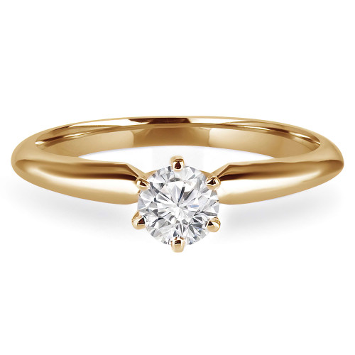 1/4 CT Round Diamond Solitaire Engagement Ring in 10K Yellow Gold (MD170194)
