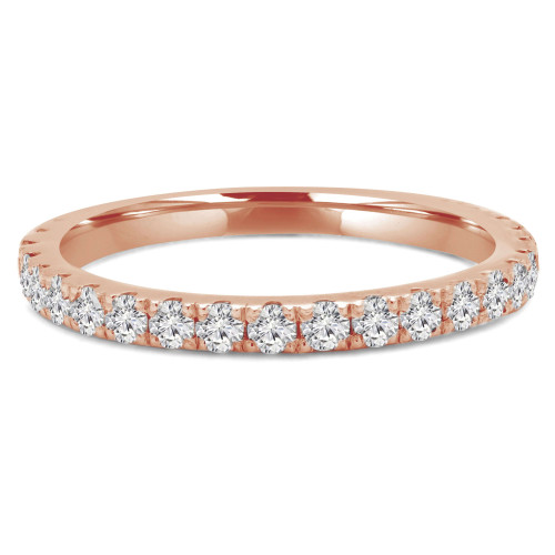 2/5 CTW Round Diamond 3/4 Way Semi-Eternity Wedding Band Ring in 14K Rose Gold (MD170319)