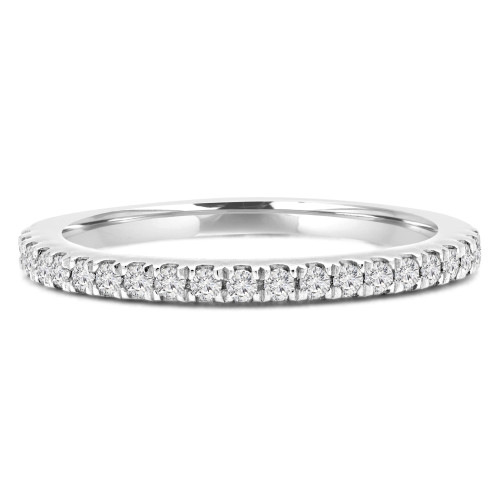 1/4 CTW Round Diamond Semi-Eternity Wedding Band Ring in 14K White Gold (MD170327)