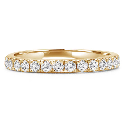 2/3 CTW Round Diamond Semi-Eternity Wedding Band Ring in 14K Yellow Gold (MD180192)